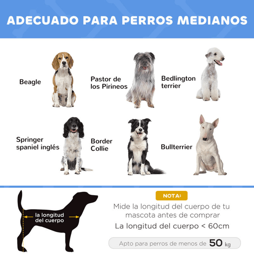 PawHut Cama Elevada para Cães Respirável para Cães Elevada para Cães Grandes com Tecido Oxford e Estrutura de Metal para Interior e Exterior 92x76x18 cm Azul