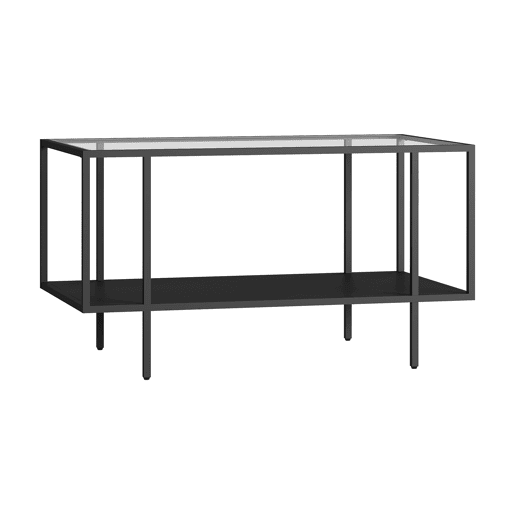 Mesa de centro Nynna retangular vidro aço 90x50x50 cm Preto en.casa