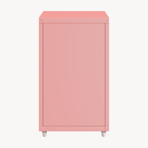Armário de arquivo móvel Kökar com 3 gavetas aço 48x28x41 cm rosa en.casa