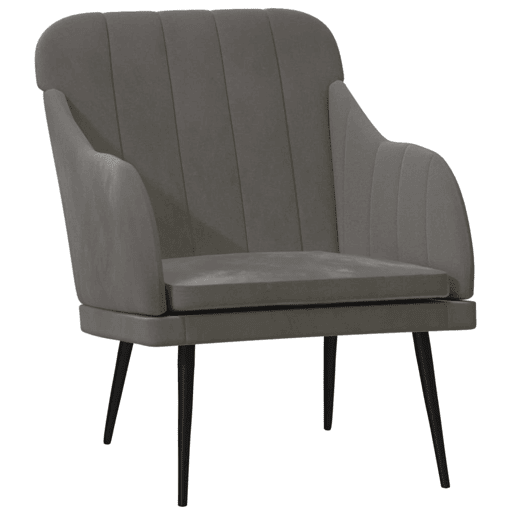 vidaXL Cadeira c apoio de braços 63x76x80 cm veludo cinzento-escuro