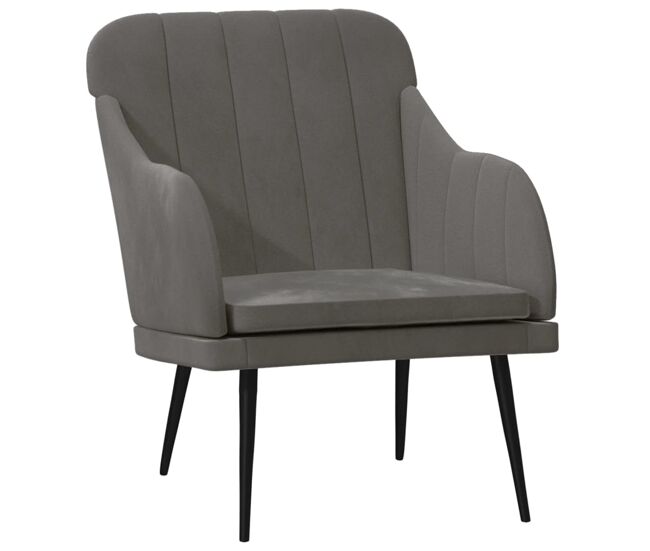 Vidaxl sillón de terciopelo gris oscuro 63x76x80 cm