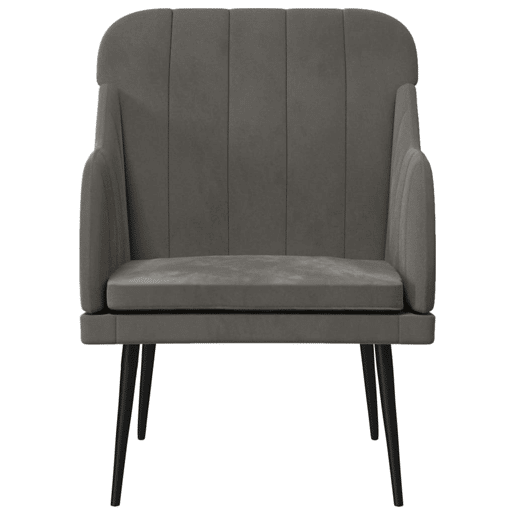 vidaXL Cadeira c apoio de braços 63x76x80 cm veludo cinzento-escuro