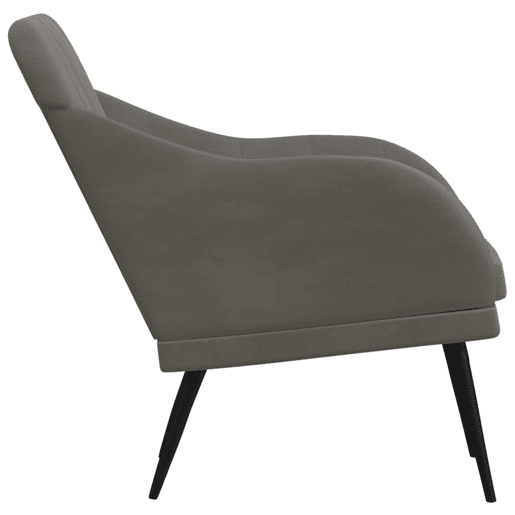 vidaXL Cadeira c apoio de braços 63x76x80 cm veludo cinzento-escuro