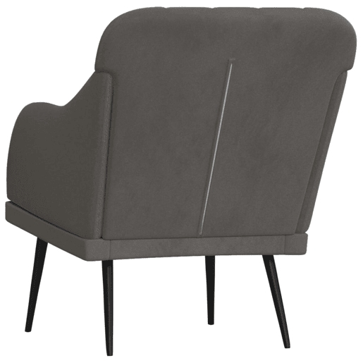 vidaXL Cadeira c apoio de braços 63x76x80 cm veludo cinzento-escuro