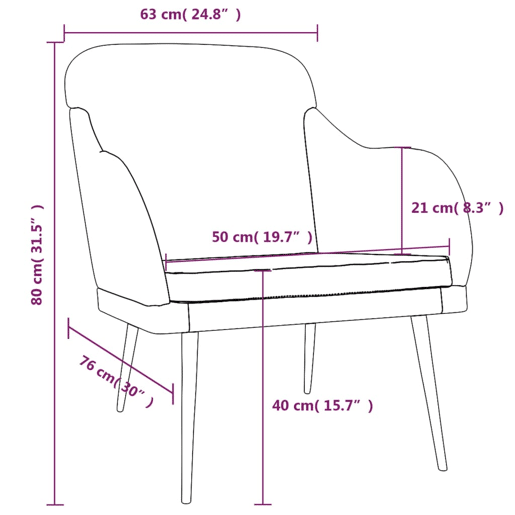 vidaXL Cadeira c apoio de braços 63x76x80 cm veludo cinzento-escuro