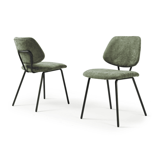 Conjunto de 2 cadeiras de jantar Köma tecido 78x49x55 cm Verde escuro en.casa
