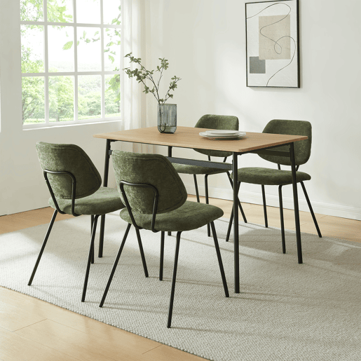 Conjunto de 2 cadeiras de jantar Köma tecido 78x49x55 cm Verde escuro en.casa