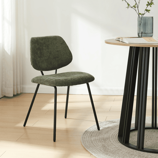 Conjunto de 2 cadeiras de jantar Köma tecido 78x49x55 cm Verde escuro en.casa