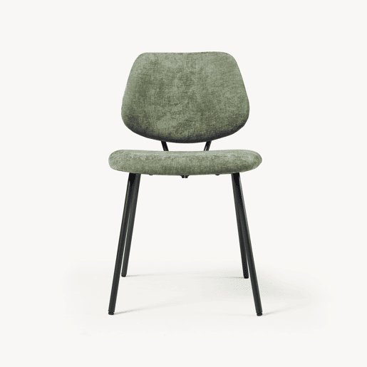Conjunto de 2 cadeiras de jantar Köma tecido 78x49x55 cm Verde escuro en.casa