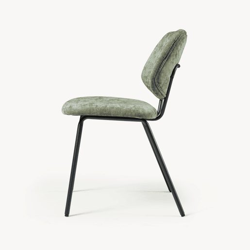 Conjunto de 2 cadeiras de jantar Köma tecido 78x49x55 cm Verde escuro en.casa