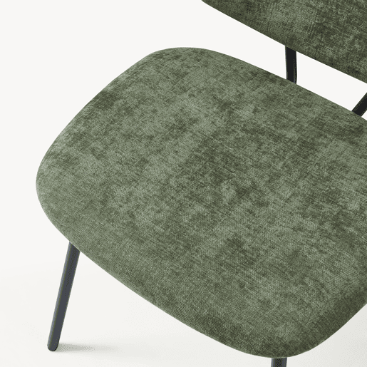 Conjunto de 2 cadeiras de jantar Köma tecido 78x49x55 cm Verde escuro en.casa
