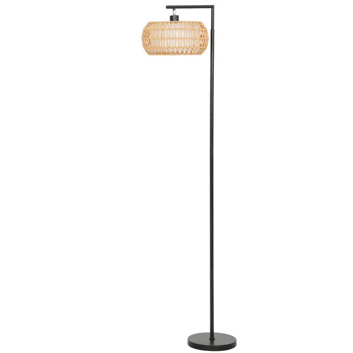 HOMCOM Candeeiro de Pé com Dupla Camada de Tela Candeeiro de Pé Bohémio com 3 Temperaturas de Cor Brilho Ajustável Controlo Remoto Interruptor de Pé Temporizador 52x33x170 cm Branco e Preto