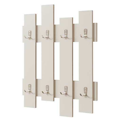 Bengaleiro de parede Raseborg 16 ganchos 60x80 cm Bege en.casa