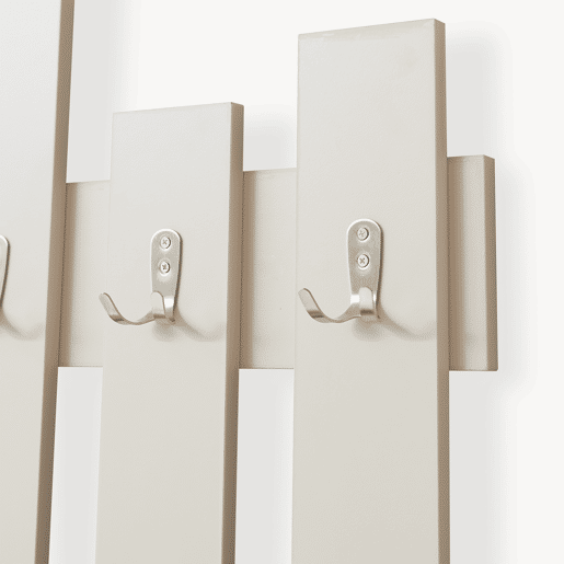 Bengaleiro de parede Raseborg 16 ganchos 60x80 cm Bege en.casa