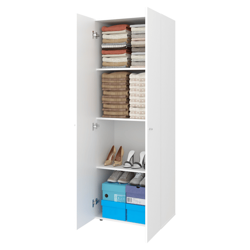 Armário Alto World de 2 Portas com 4 Prateleiras, Móvel de Armazenamento Vertical Independente para Quarto