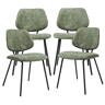 Conjunto de 4 cadeiras de jantar Köma tecido 78x49x55 cm Verde escuro en.casa