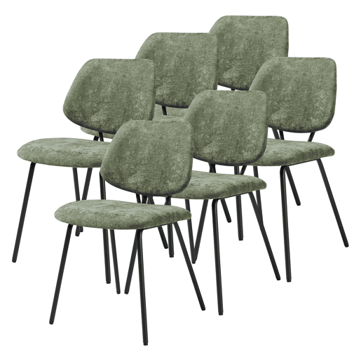 Conjunto de 6 cadeiras de jantar Köma tecido 78x49x55 cm Verde escuro en.casa Conjunto de 6 cadeiras de jantar Köma tecido 78x49x55 cm Verde escuro en.casa