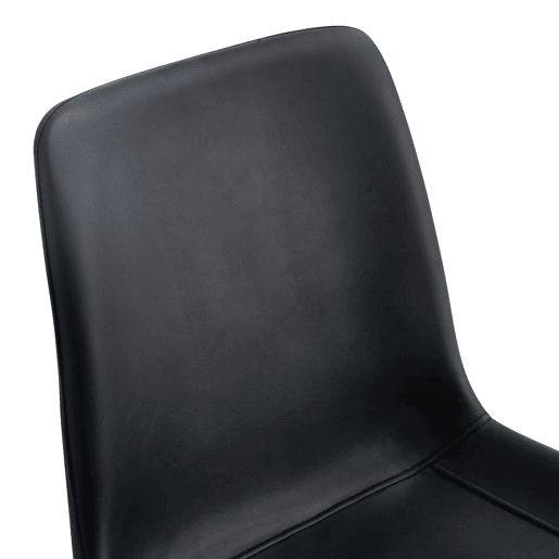 Cadeiras de sala de jantar 4 unidades - modernas, assento largo com encosto, PU e estrutura metálica - Preto
