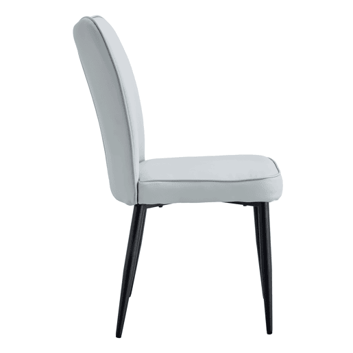 Cadeiras de sala de jantar 2 unidades - modernas, PU, 89 cm, pernas metálicas - Preto, Cinza Claro