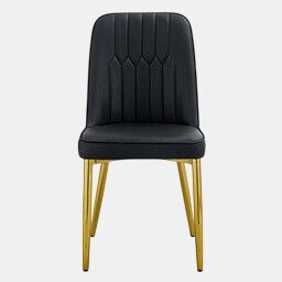 Cadeiras de sala de jantar 2 unidades - design moderno com assento largo - preto e dourado