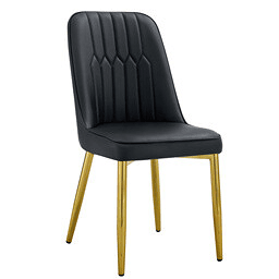 Cadeiras de sala de jantar 2 unidades - design moderno com assento largo - preto e dourado