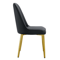 Cadeiras de sala de jantar 2 unidades - design moderno com assento largo - preto e dourado