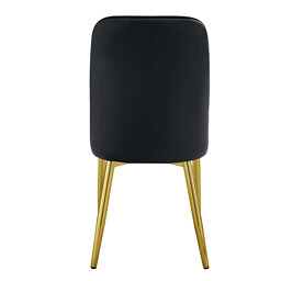 Cadeiras de sala de jantar 2 unidades - design moderno com assento largo - preto e dourado