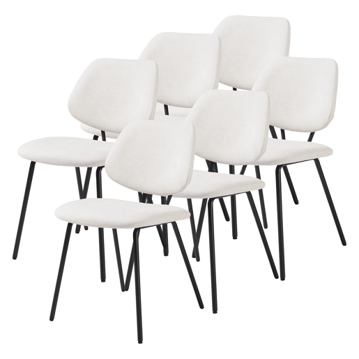 Conjunto de 6 cadeiras de jantar Köma tecido 78x49x55 cm Bege en.casa