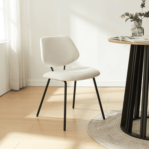 Conjunto de 6 cadeiras de jantar Köma tecido 78x49x55 cm Bege en.casa