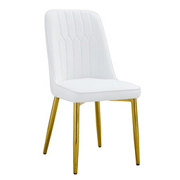 Cadeiras de sala de jantar 2 unidades - design moderno minimalista - branco e dourado