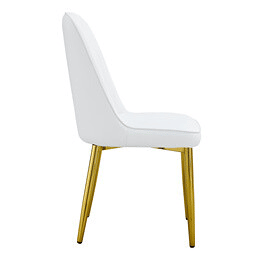 Cadeiras de sala de jantar 2 unidades - design moderno minimalista - branco e dourado