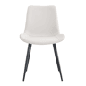 Cadeira de jantar 4 peças - design moderno, assento largo, encosto, pés antiderrapantes - Branco+Preto