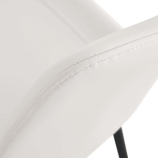 Cadeira de jantar 4 peças - design moderno, assento largo, encosto, pés antiderrapantes - Branco+Preto