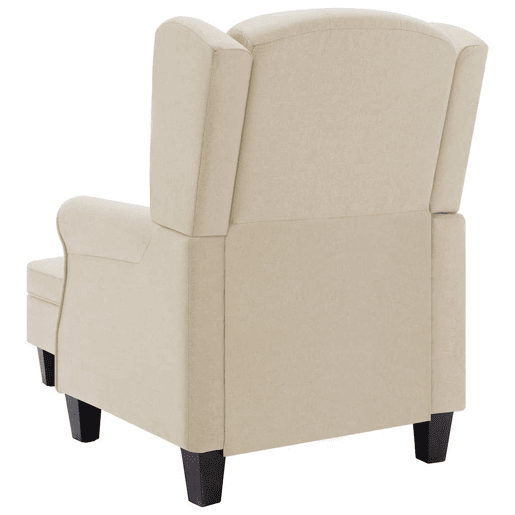 vidaXL Poltrona com apoio de pés tecido cor creme