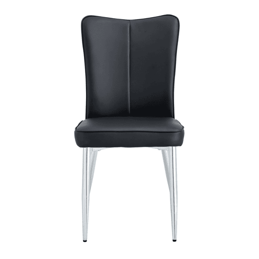 Cadeiras de sala de jantar 2 unidades 89 cm - modernas PU, pernas metálicas - preto prateado