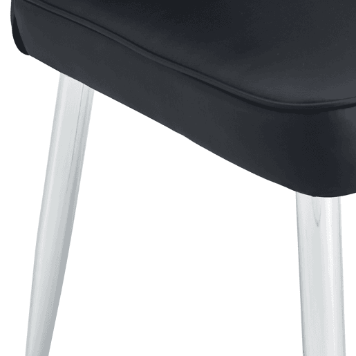 Cadeiras de sala de jantar 2 unidades 89 cm - modernas PU, pernas metálicas - preto prateado