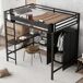 Cama alta de metal Cama alta de metal Negro