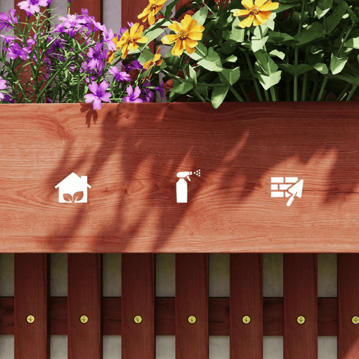 Outsunny Floreira de Parede com Treliça Floreira Vertical de Madeira com 4 Vasos Móveis e Orifício de Drenagem para Jardim Varanda Pátio 60x16x80 cm Castanho