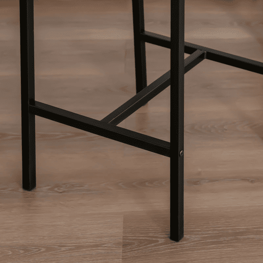 HOMCOM Conjunto de Mesa de Bar com 2 Bancos Conjunto de 3 Peças com 2 Bancos com Encosto e Apoio para Pés Desenho Industrial para Cozinha Sala de Estar Bar Madeira e Preto