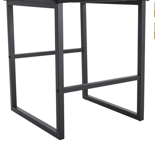 Bancos de bar 2 unidades - estilo nórdico, design quadrado, pernas metálicas pretas - Preto