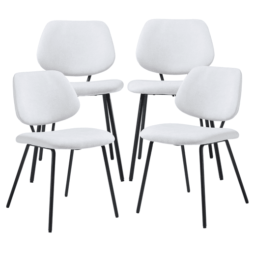 Conjunto de 4 cadeiras de jantar Köma tecido 78x49x55 cm Cinzento claro en.casa