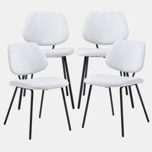 Conjunto de 4 cadeiras de jantar Köma tecido 78x49x55 cm Cinzento claro en.casa
