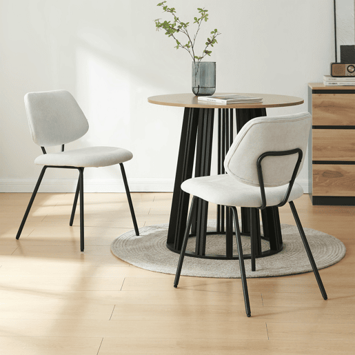 Conjunto de 4 cadeiras de jantar Köma tecido 78x49x55 cm Cinzento claro en.casa