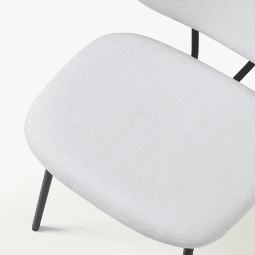 Conjunto de 4 cadeiras de jantar Köma tecido 78x49x55 cm Cinzento claro en.casa