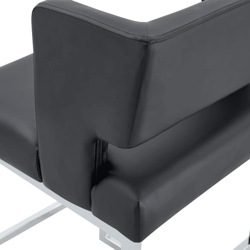 Banquetas de bar 2 unidades - estilo nórdico, design quadrado, pernas metálicas - Preto+Prata