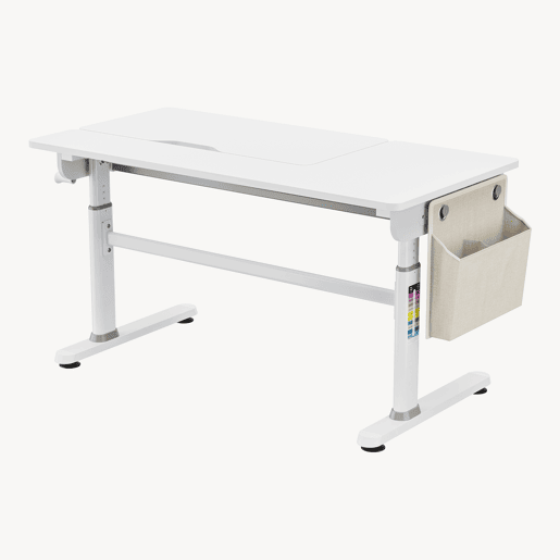 Secretária infantil Kuosa regulável em altura aço 120x60 cm cinzento  branco en.casa