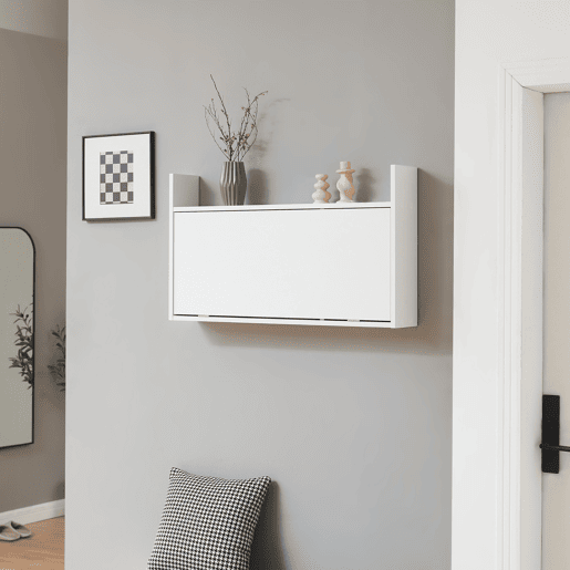 Secretária dobrável Rautalampi com prateleira 83x48x15 cm Branco en.casa Secretária dobrável Rautalampi com prateleira 83x48x15 cm Branco en.casa