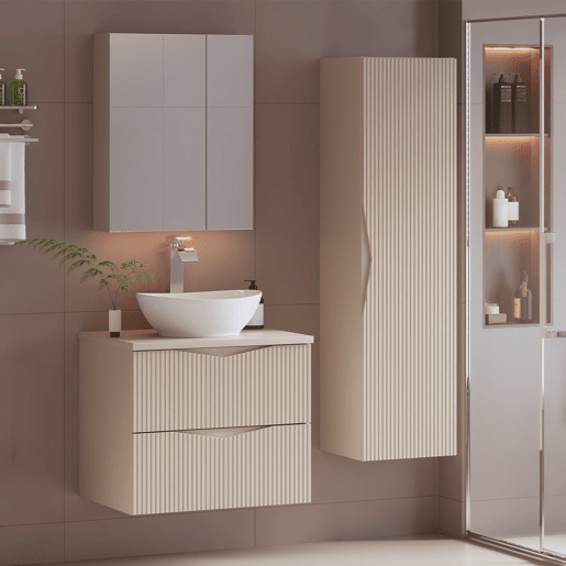 Conjunto de toucador individual Tao Cachemire 60cm e pedestal