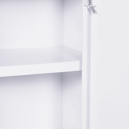 kleankin Armário de Parede de Aço para Medicamentos de 3 Níveis com Fecho e 2 Chaves para Casa de Banho e Cozinha 40x15x53,5 cm Branco