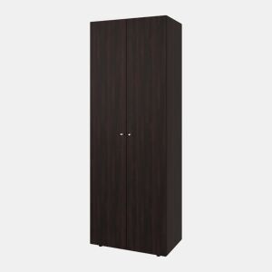Armário alto com 2 portas, móvel de armazenamento independente para quarto, design moderno